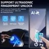 Marketing image for a screen protector, showing features and a phone. Produktbild-Vorschau