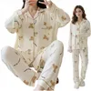 Pyjama - für Frauen - Hose mit langärmeligem Shirt - Produktbild-Vorschau 3