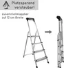 Trittleiter mit 4 Stufen, Treppenleiter aus Aluminium, Produktbild-Vorschau 7