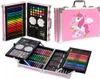 A pink unicorn art set is shown open and closed, displaying its contents. Náhľad obrázku produktu