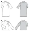 Burda patroon 5989 - T-shirt, jurk met kraag, coltrui Productafbeelding-voorbeeld 10