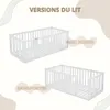 Crazy Pine Lit d'enfant 140x190 cm - Blanc - Lit au sol Voir les images du produit 4