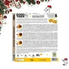 The back of a Christmas advent calendar for cats, decorated with festive elements like Christmas lights and a cartoon duck wearing a Santa hat. Produktbild-Vorschau