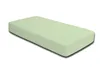 A light green fitted sheet is shown on a white background. Produktbild-Vorschau