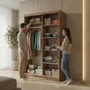 BEAUTYSOFA | Schwebetürenschrank HELA 100 cm Eiche Artisan Produktbild-Vorschau 3