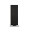 A black heater with a silver base is shown from the side against a white background. Náhled obrázku produktu
