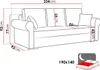 A line drawing of a sofa with dimensions indicated by red lines and text. Náhled obrázku produktu