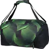 A studio shot of a duffel bag with a geometric pattern. Voir les images du produit