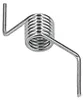 A close-up shot of a metallic spring with bent arms. Produktbild-Vorschau