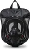 A black snorkel mask is shown inside a black mesh bag with a handle. Podgląd zdjęcia produktu