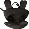 A black backpack with its main compartment and a smaller front pocket open, revealing the interior. Produktbild-Vorschau