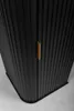 A close-up, angled view of a black cabinet with a brown handle. Produktbild-Vorschau