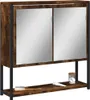 vidaXL Kúpeľňová zrkadlová skrinka smoke oak 60x16x60 cm Náhľad obrázku produktu 1