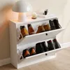 VOWNER Schuhschrank mit 2 Klappen, Schuhregal Schmal, 80 x Produktbild-Vorschau 4