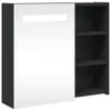 vidaXL Spiegelschrank mit LED-Beleuchtung Schwarz 60x13x52 Produktbild-Vorschau 1