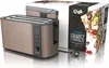 A toaster and its packaging are displayed on a white background. Produktbild-Vorschau