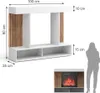 cheminée électrique Vicco Lynea Blanc 100cm avec effet de Voir les images du produit 3
