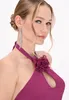 Damen lila ärmelloses asymmetrisches Slim-Fit Kleid mit Produktbild-Vorschau 2
