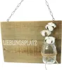 Schild "Lieblingsplatz" aus recyceltem Holz mit Glasvase, Produktbild-Vorschau 5