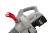 A close-up shot of the handle and battery compartment of a leaf blower. Produktbild-Vorschau