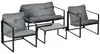 Outsunny 4-tlg. Gartenmöbel-Set, Balkonmöbel mit Sitzkissen Produktbild-Vorschau 1
