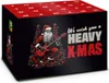 A product image of a heavy metal themed advent calendar with a skeleton Santa playing a guitar. Produktbild-Vorschau