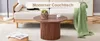 Table basse ronde de 70 cm, aspect noyer, MDF rainuré, Voir les images du produit 3