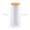 Relaxdays – zestaw 2 pojemników na waciki, akryl, bambus, Podgląd zdjęcia produktu 4