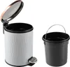 A white pedal bin with a copper lid and a separate black inner bin are shown against a white background. Produktbild-Vorschau