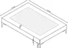 Isometric view of a bed frame with dimensions indicated. Produktbild-Vorschau