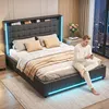 OYAJIA Polsterbett Stauraumbett mit LED Licht Produktbild-Vorschau 8