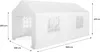 A white party tent with dimensions indicated by measurement lines and numbers. Produktbild-Vorschau