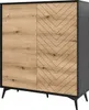 Wohnzimmer - Set Wohnwand DIAMOND 1 schwarz / evoke eiche Produktbild-Vorschau 3