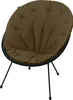 A brown cushion on a black chair with black legs, isolated on a white background. Náhled obrázku produktu