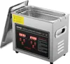 A stainless steel ultrasonic cleaner with a digital display and control panel. Voir les images du produit