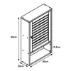 A line drawing of a wall-mounted cabinet with dimensions indicated. Podgląd zdjęcia produktu