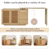 A modular desk system shown in different configurations, with text explaining its features. Podgląd zdjęcia produktu
