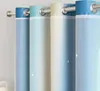 A close-up view of four grommet curtains hanging on a curtain rod. Náhled obrázku produktu