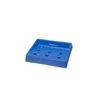 A blue plastic tray with circular indentations is shown against a white background. Produktbild-Vorschau