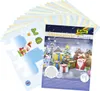 A collection of paper sheets with Christmas-themed designs, including cut-out templates for an advent calendar, and a promotional image of the finished advent calendar. Anteprima dell’immagine prodotto