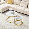 Home Heaven® Couchtisch Rund Marmor 2er Set – Runder Couch Produktbild-Vorschau 5