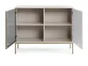 An open cabinet with shelves and doors, presented against a white background. Produktbild-Vorschau