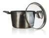 A metallic platinum pot with a transparent lid, shown on a white background. Produktbild-Vorschau