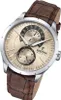 A close-up studio shot of a men's wristwatch with a brown leather strap. Náhľad obrázku produktu
