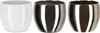 Three decorative pots are displayed side-by-side against a white background. Podgląd zdjęcia produktu