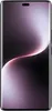 A front view of a black smartphone with a purple and white abstract wallpaper. Produktbild-Vorschau