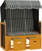 Fauteuil-cabine de plage avec toit Poly rotin & bois massif Voir les images du produit 9
