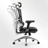 A black ergonomic office chair with adjustable features is shown against a white background. The chair's headrest and backrest are depicted in multiple positions to illustrate adjustability. Náhled obrázku produktu