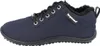Side view of a navy blue shoe with black laces and black fur lining. Produktbild-Vorschau