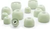 A collection of green silicone earbud tips arranged on a white background. Produktbild-Vorschau